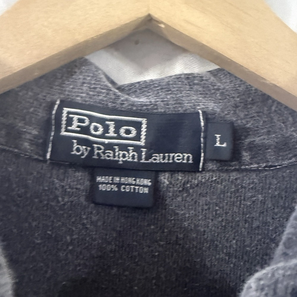 VTG Polo Ralph Lauren Rugby Shirt Blue White Striped Fleet 1987 Faded L Cotton - Picture 4 of 7